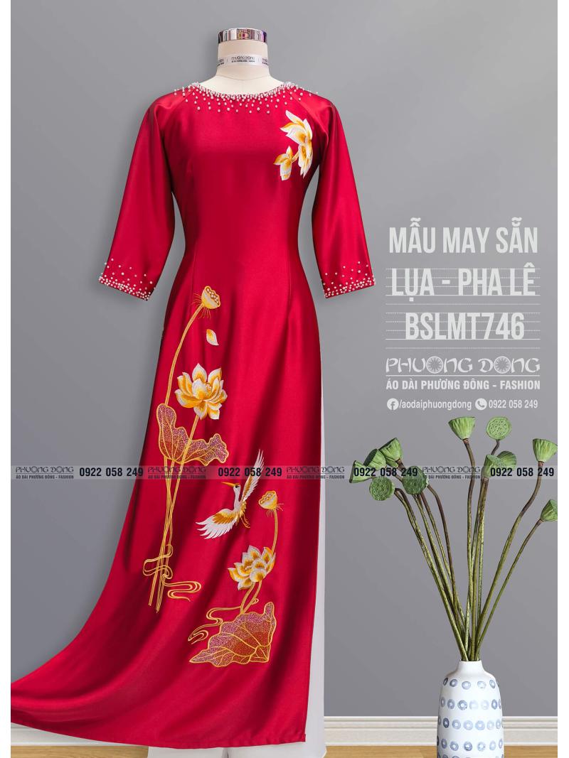 Áo Dài Bà Sui Lụa Thêu Kết Pha Lê BSLMT746